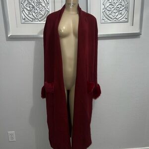 NWT MAXSPORT Garnet Long Duster Open Front size Medium
